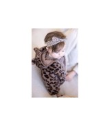 Plüschjacke mit Kapuze mit Ohren Leoprint