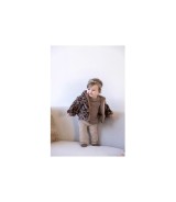 Plüschjacke mit Kapuze mit Ohren Leoprint