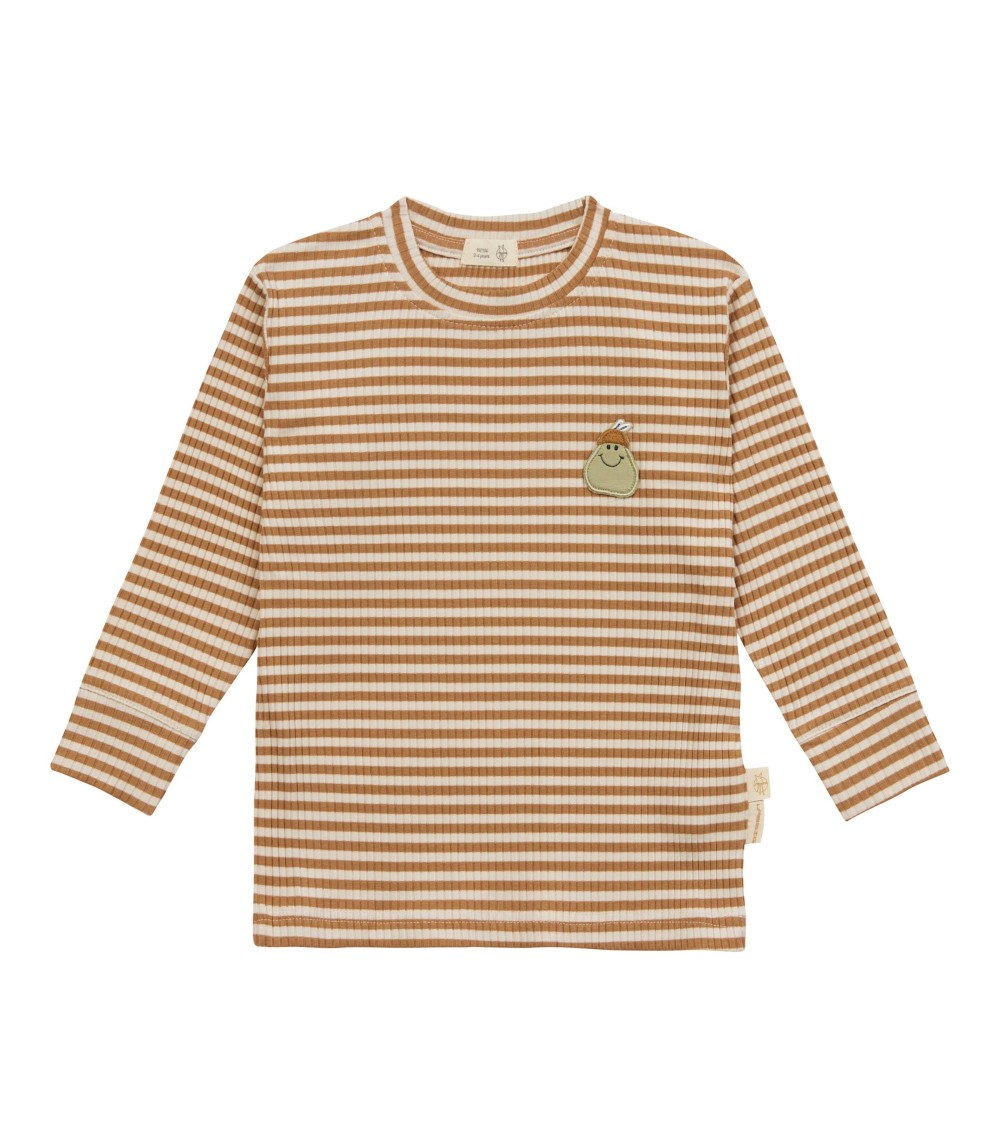 Shirt langarm Rippqualität Ringel Birne Little Gang