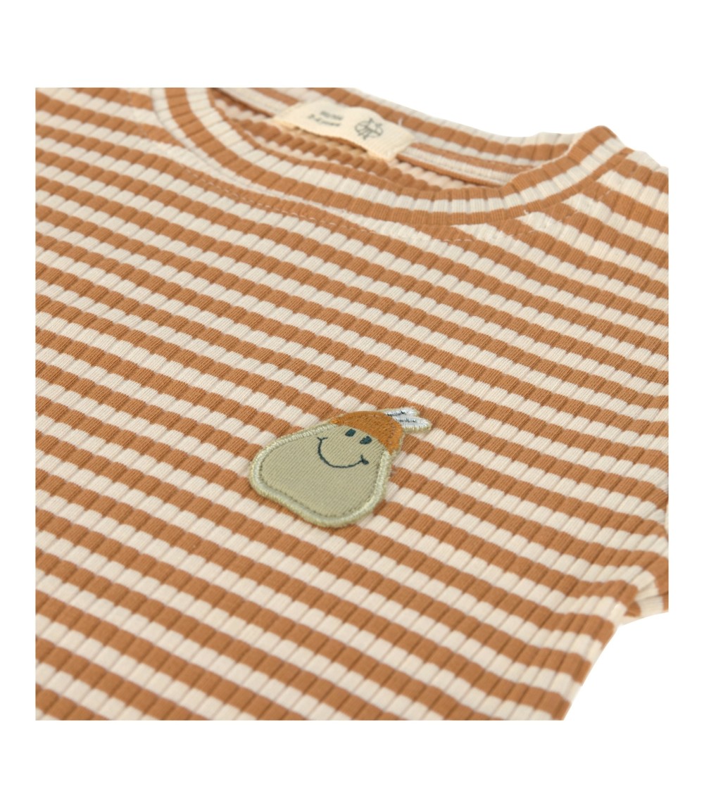 Shirt langarm Rippqualität Ringel Birne Little Gang