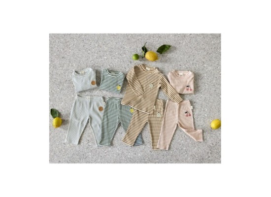 Shirt langarm Rippqualität Ringel Birne Little Gang