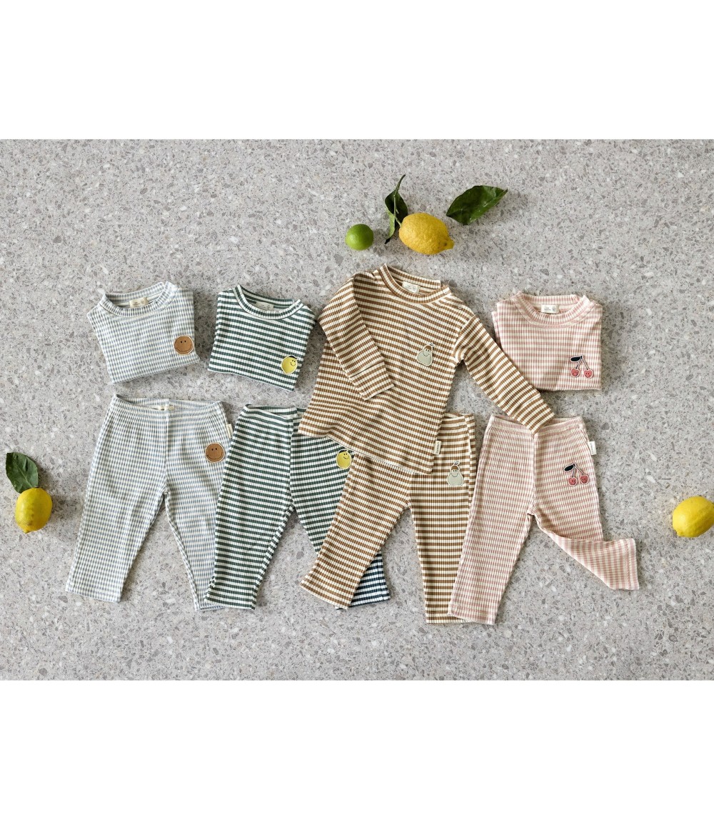 Shirt langarm Rippqualität Ringel Birne Little Gang