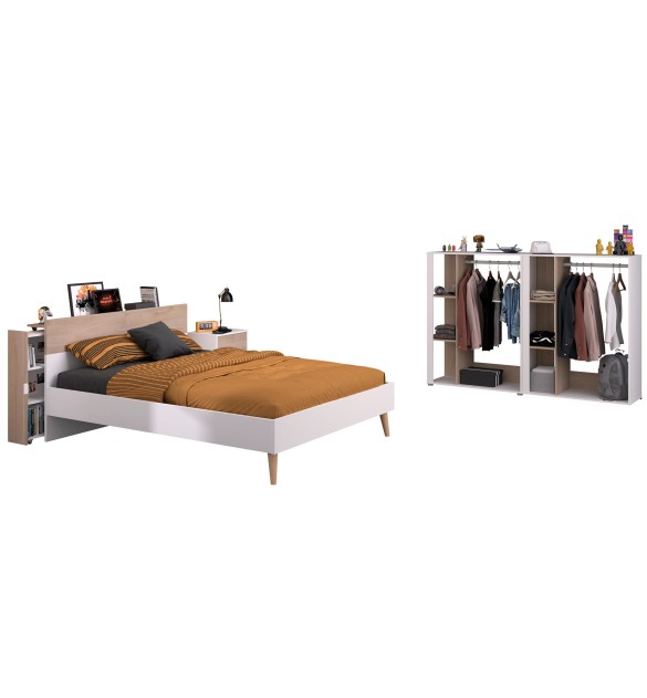 Kinderzimmer-Set 5-teilig "Aalborg 13" Weiß / Japanische Eiche