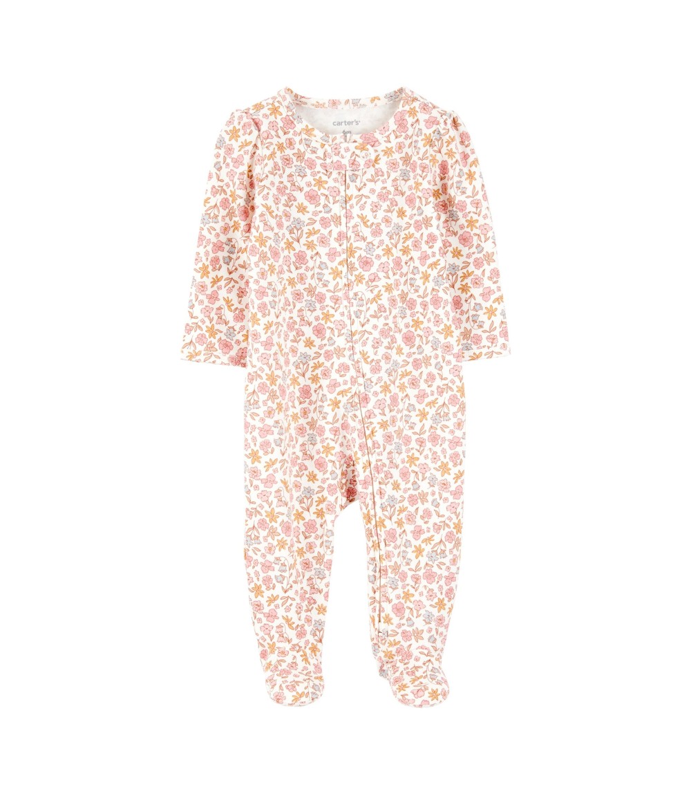 Schlafoverall mit Fuß Blumen
