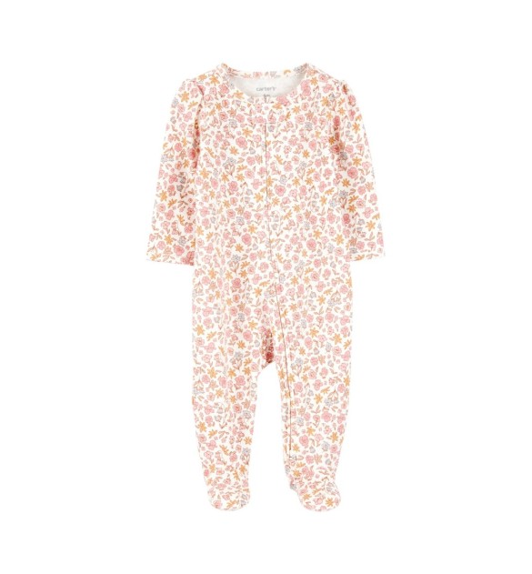 Schlafoverall mit Fuß Blumen