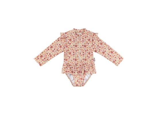 Badeanzug langarm mit UV-Schutz Blumen