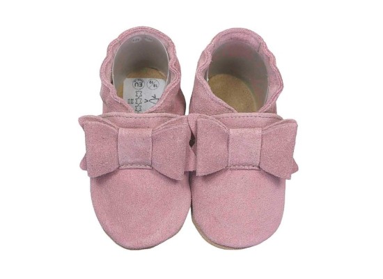 Krabbelschuhe Schleife altrosa