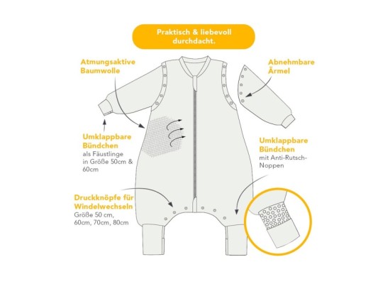 Schlafsack mit Füßen 2.5 Tog