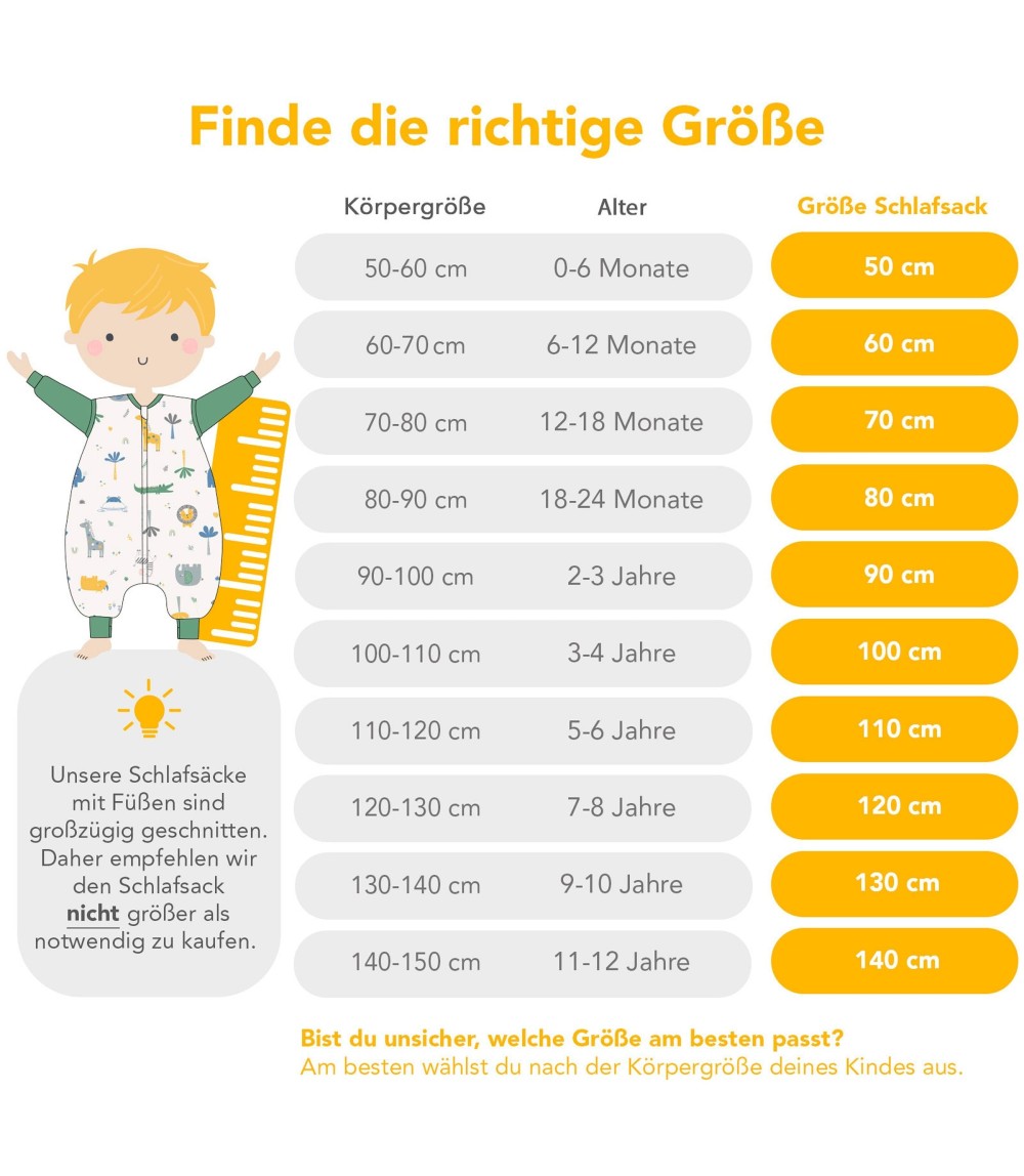 Schlafsack mit Füßen 0.5 Tog