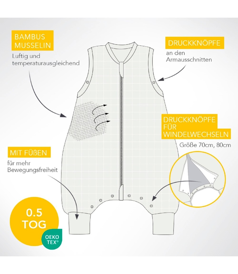 Schlafsack mit Füßen 0.5 Tog