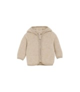 Wollfleece-Jacke Kapuze mit Ohren aus Merinowolle