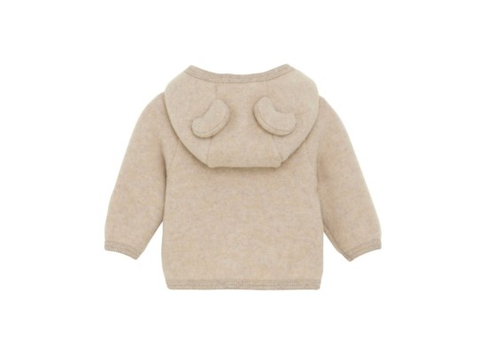 Wollfleece-Jacke Kapuze mit Ohren aus Merinowolle