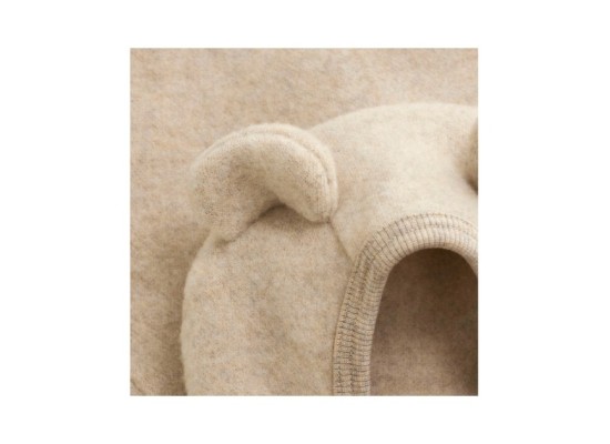 Wollfleece-Jacke Kapuze mit Ohren aus Merinowolle