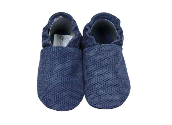 Krabbelschuhe blau geprägt