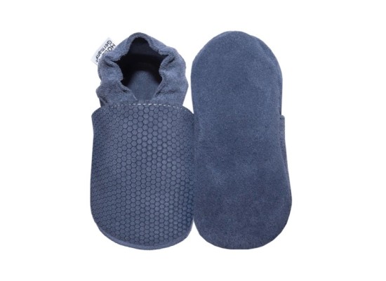 Krabbelschuhe blau geprägt