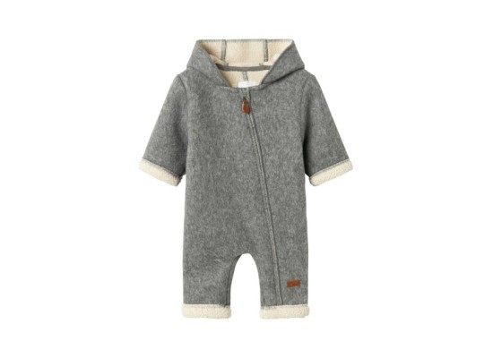 Overall mit Kapuze Wollwalk-Optik Teddyfell