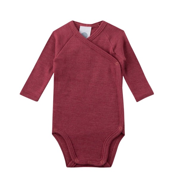 Wickelbody langarm Wolle/Seide