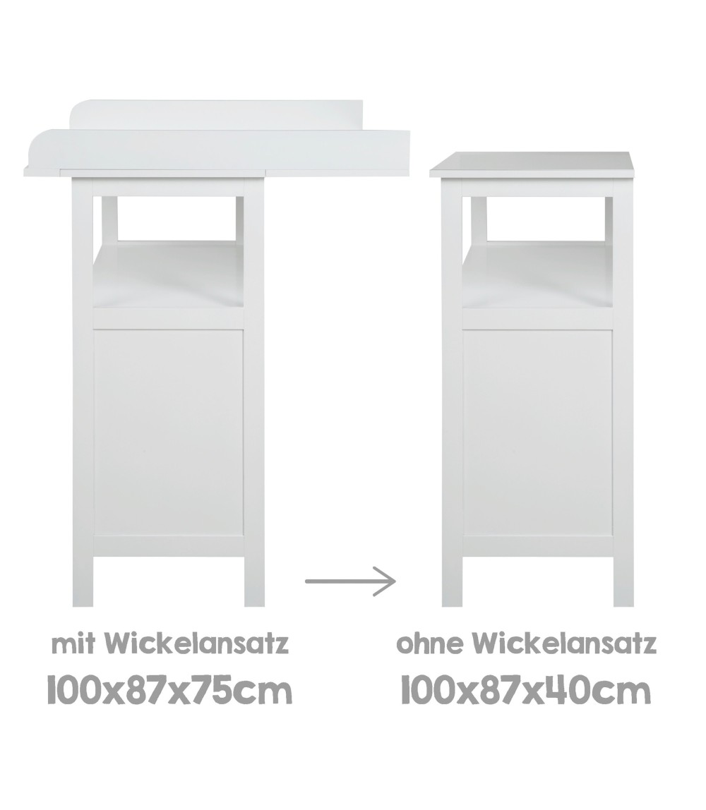 Wickelkommode 'Hamburg' mit Wickelansatz Hamburg