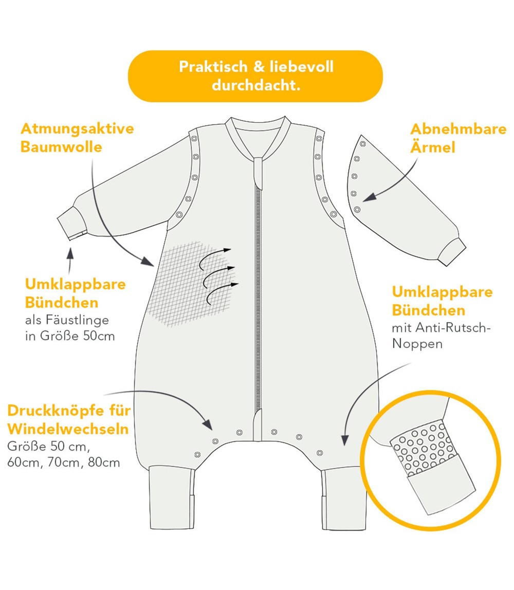 Schlafsack mit Füßen 2.5 Tog