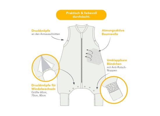 Schlafsack mit Füßen 1.0 Tog