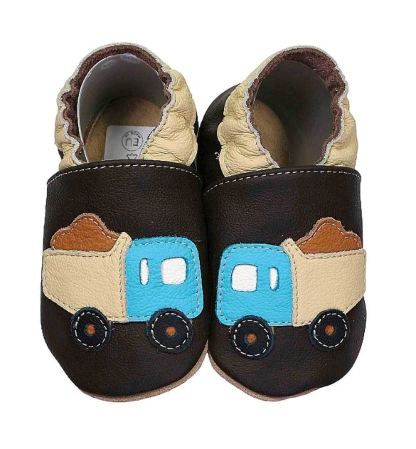 Krabbelschuhe LKW braun