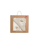 2-tlg. Bade-Set Kapuzenbadetuch & Waschlappen fehnNATUR