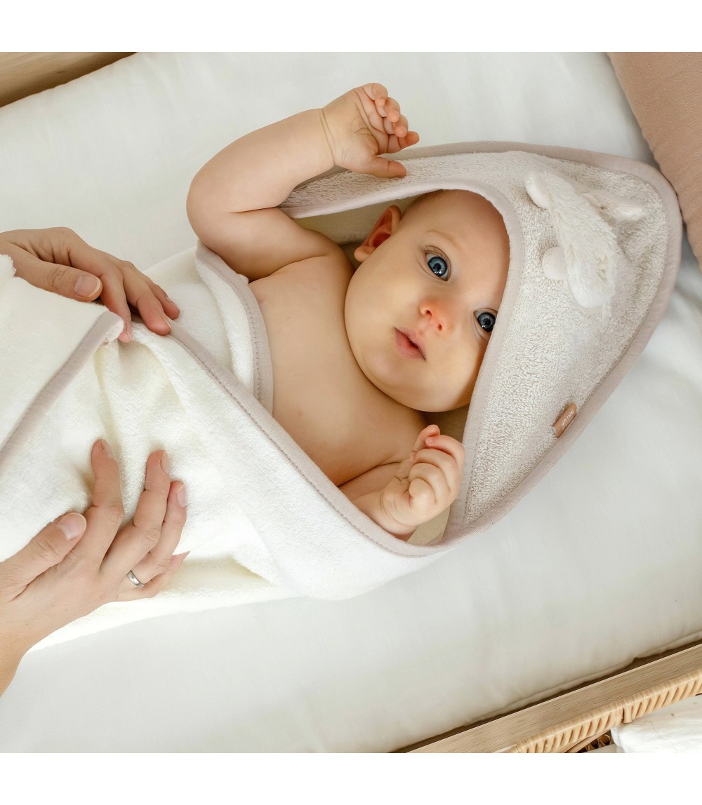 2-tlg. Bade-Set Kapuzenbadetuch & Waschlappen fehnNATUR