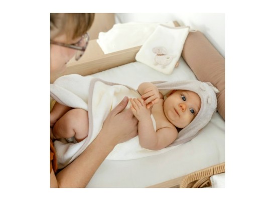 2-tlg. Bade-Set Kapuzenbadetuch & Waschlappen fehnNATUR