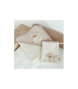 2-tlg. Bade-Set Kapuzenbadetuch & Waschlappen fehnNATUR