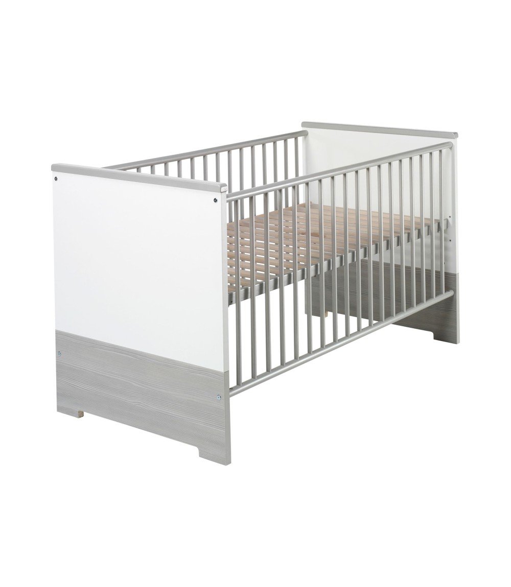 3-tlg. Babyzimmer Eco Silber mit 2-türigem Kleiderschrank