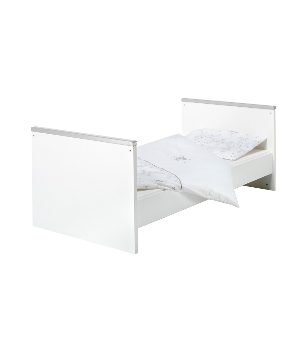 3-tlg. Babyzimmer Eco Silber mit 2-türigem Kleiderschrank