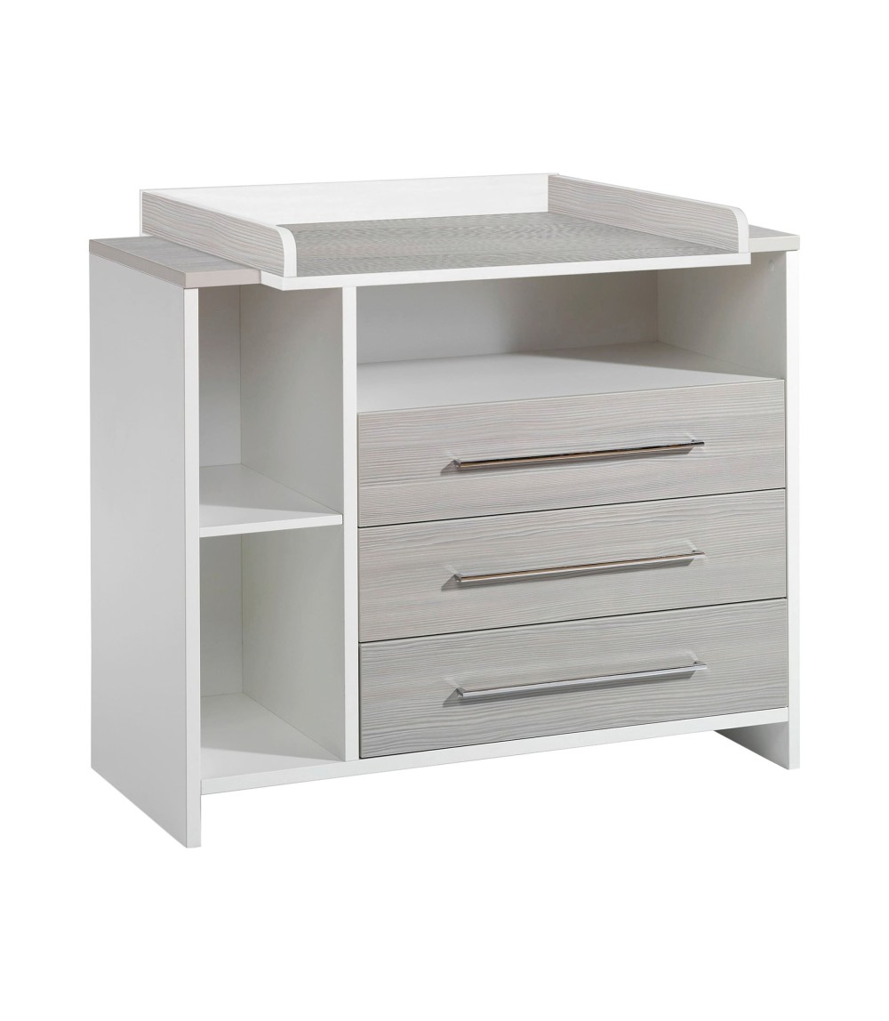 3-tlg. Babyzimmer Eco Silber mit 2-türigem Kleiderschrank