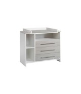 3-tlg. Babyzimmer Eco Silber mit 2-türigem Kleiderschrank