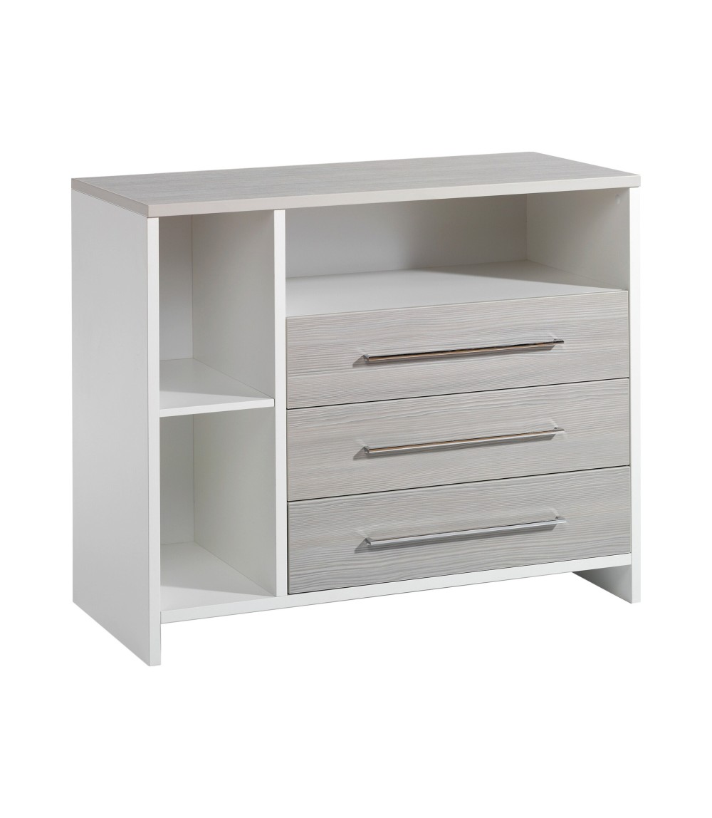 3-tlg. Babyzimmer Eco Silber mit 2-türigem Kleiderschrank