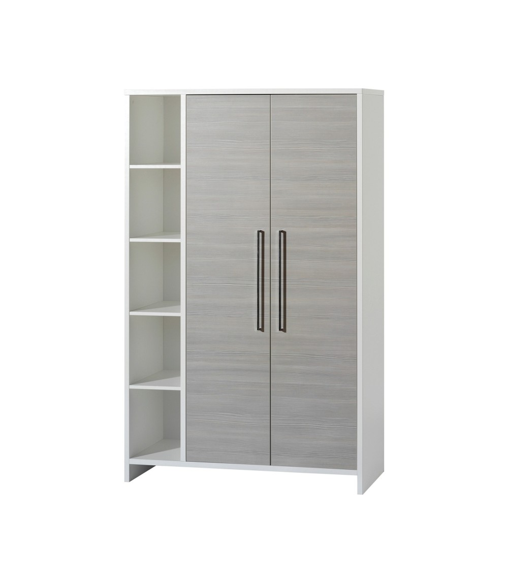 3-tlg. Babyzimmer Eco Silber mit 2-türigem Kleiderschrank