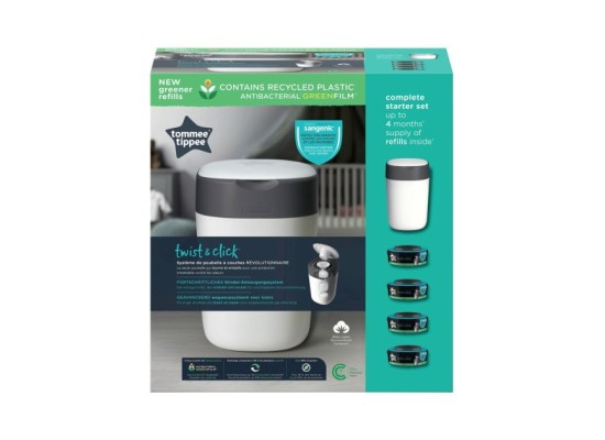 Windeleimer Twist & Click inklusive 4er-Pack Nachfüllkasetten