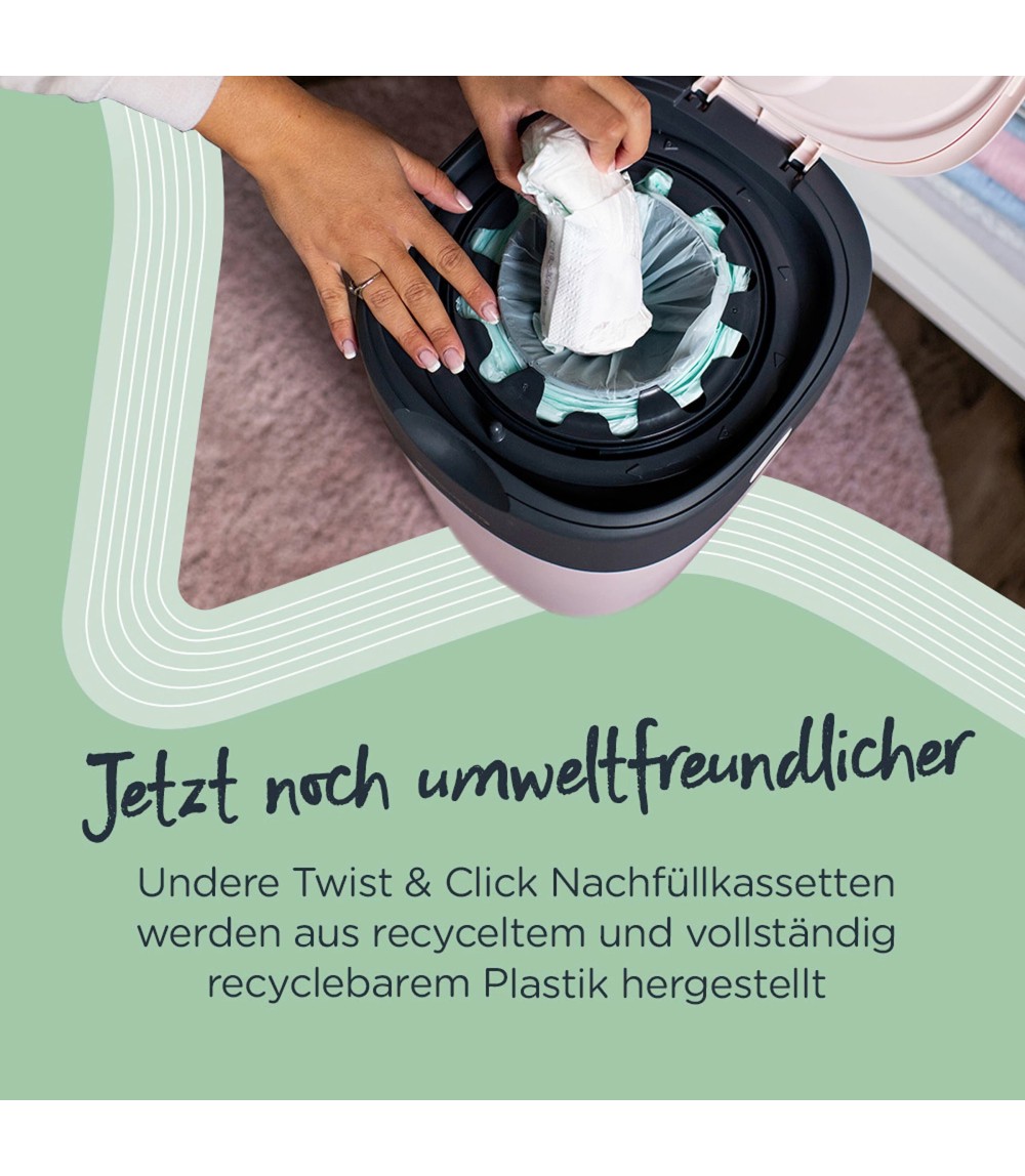 Windeleimer Twist & Click inklusive 4er-Pack Nachfüllkasetten