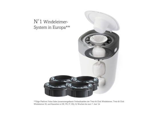 Windeleimer Twist & Click inklusive 4er-Pack Nachfüllkasetten