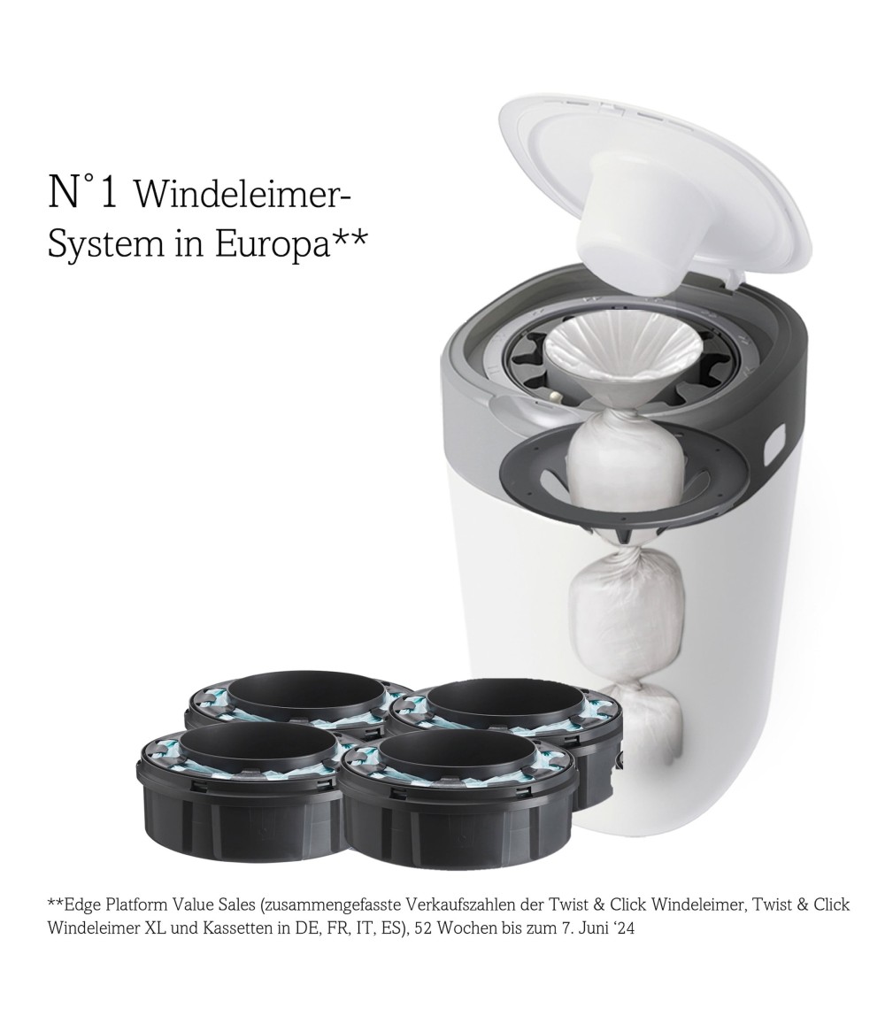 Windeleimer Twist & Click inklusive 4er-Pack Nachfüllkasetten
