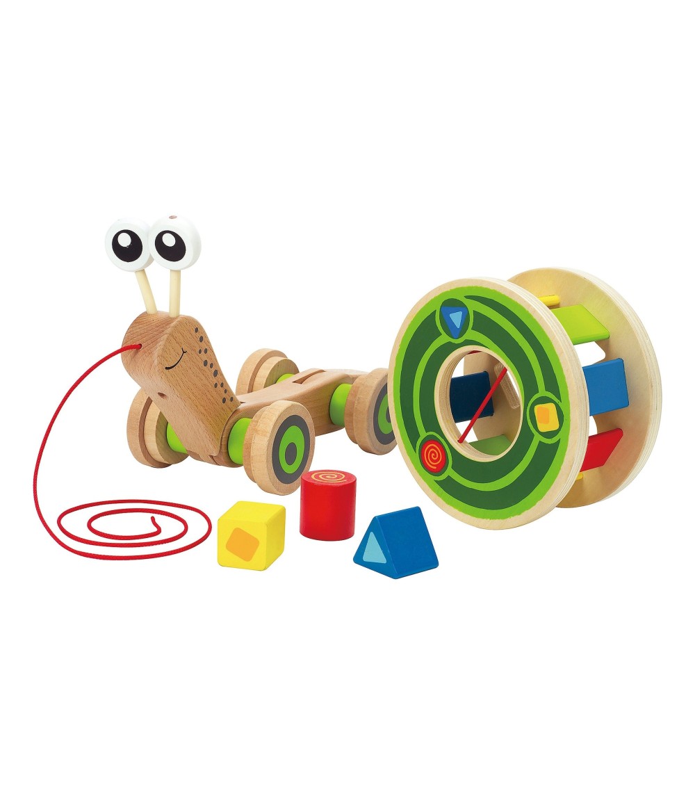 Nachziehspielzeug Schnecke aus Holz