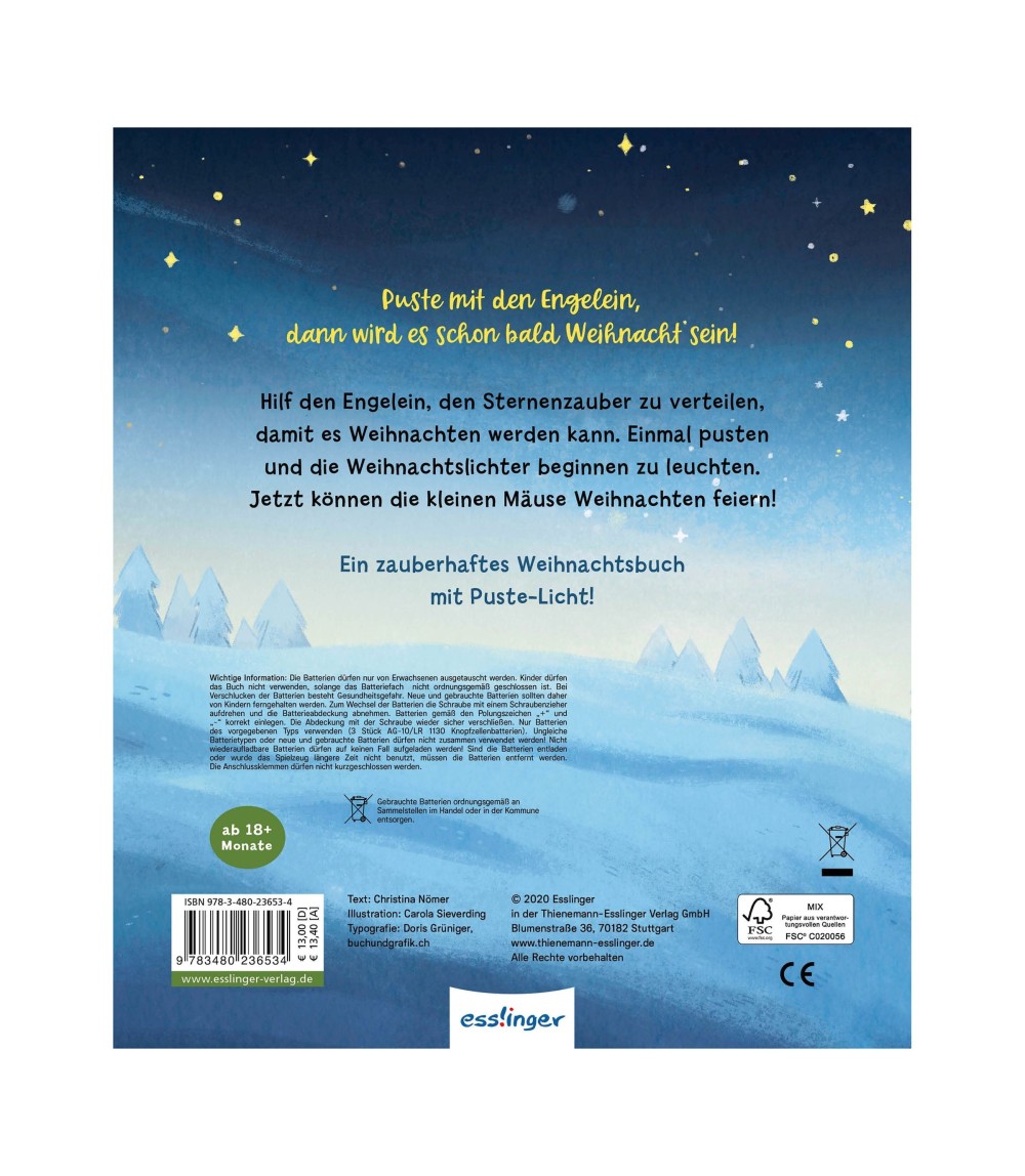 Mein Puste-Licht-Buch - Es wird Weihnachten, kleine Maus