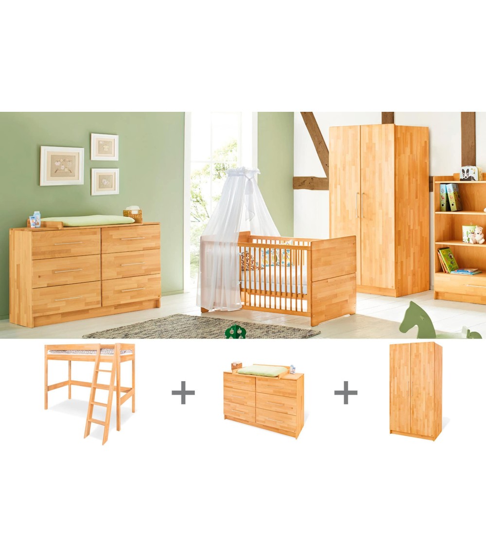 Jugendzimmer-Set „Natura” extrabreit mit Hochbett