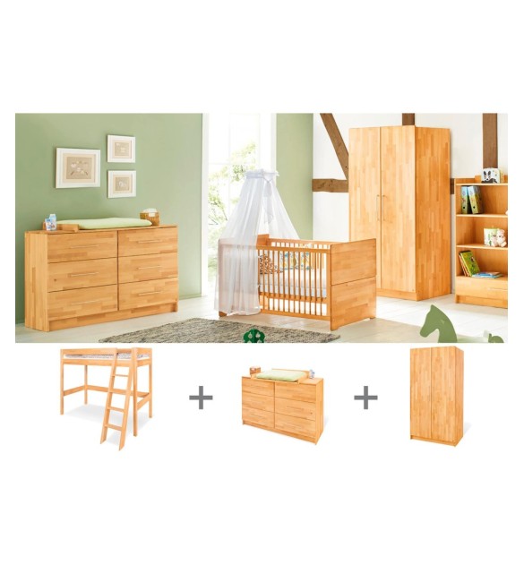 Jugendzimmer-Set „Natura” extrabreit mit Hochbett