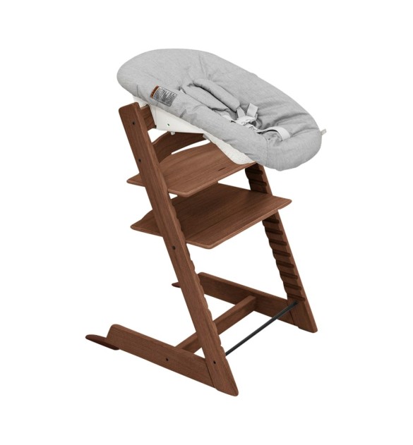 Bundle Treppenhochstuhl Eiche inkl. Newbornset light grey
