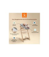 Bundle Treppenhochstuhl Eiche inkl. Newbornset light grey