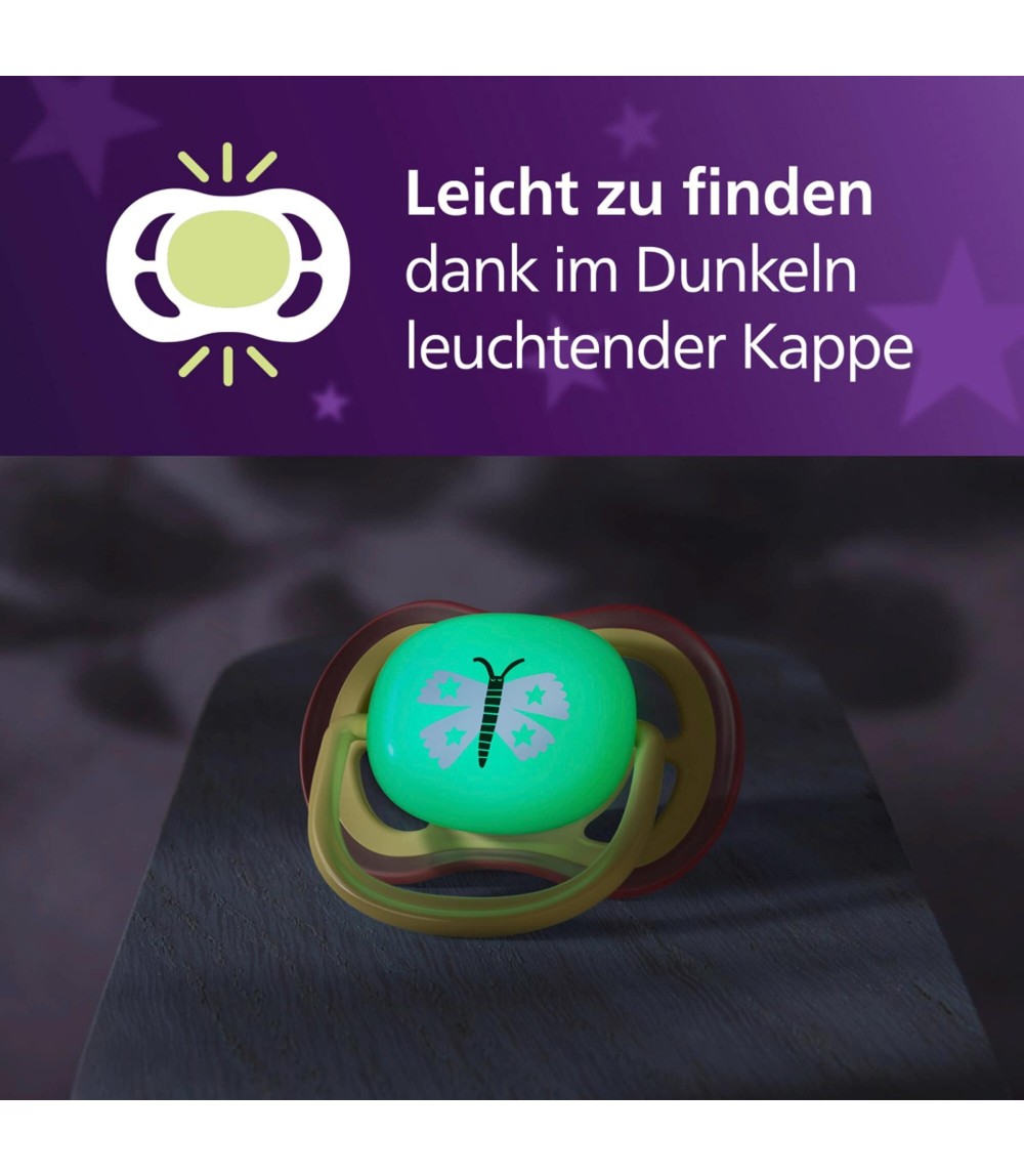 2er-Pack Schnuller ultra air Nighttime, 0-6M