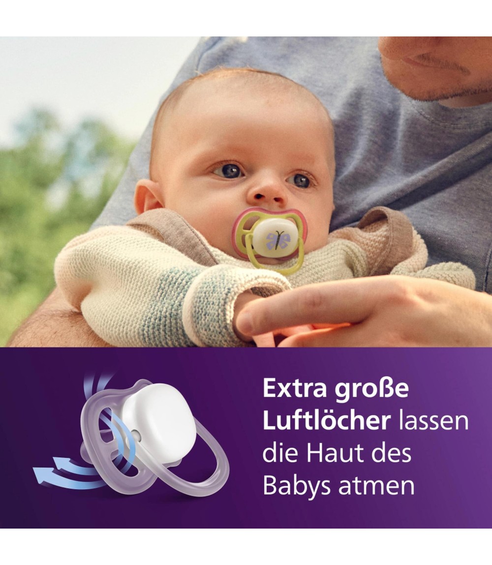 2er-Pack Schnuller ultra air Nighttime, 0-6M