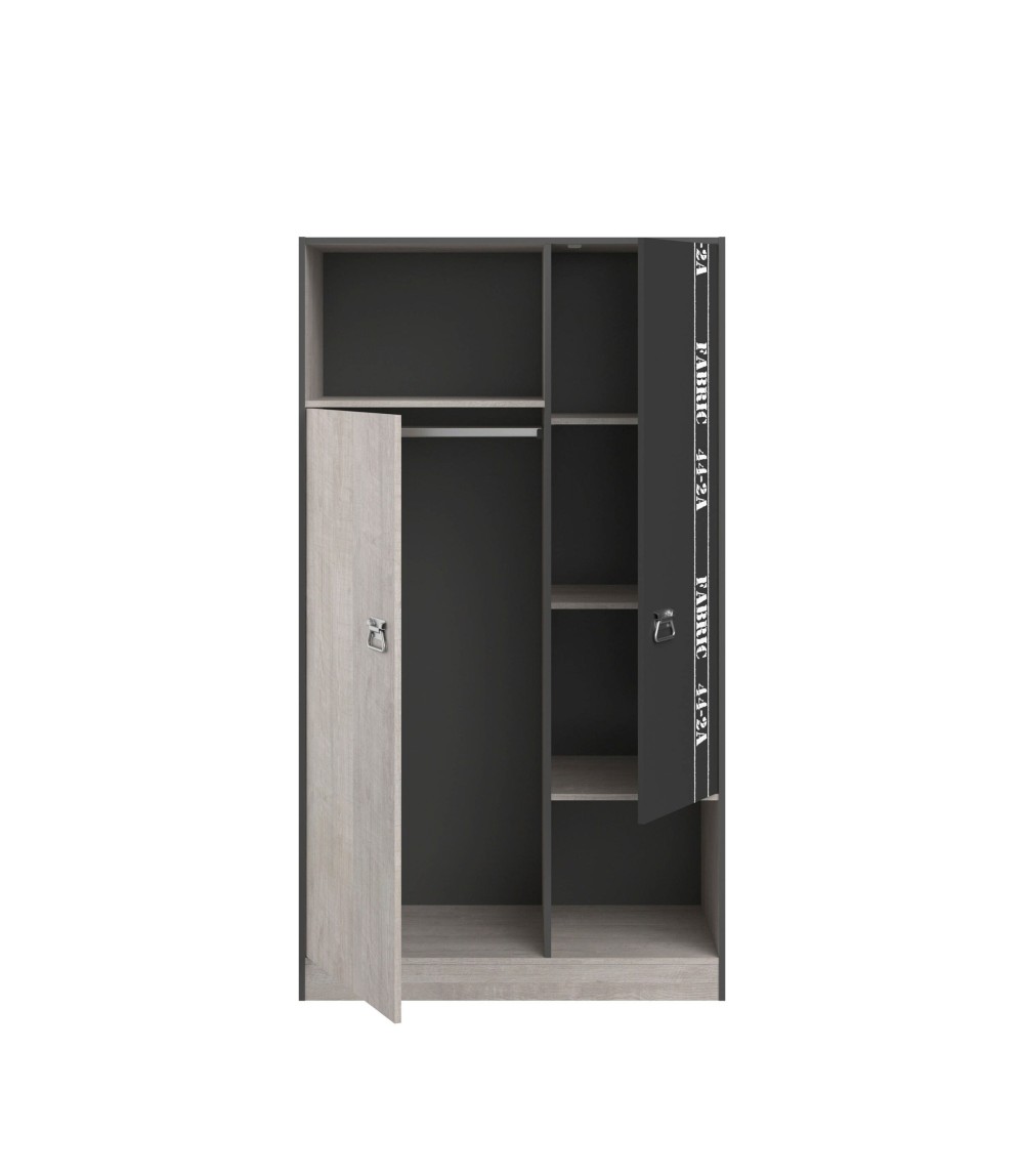 Kinder- und Jugendzimmer 5-tlg "Fabric 12" Esche-grau