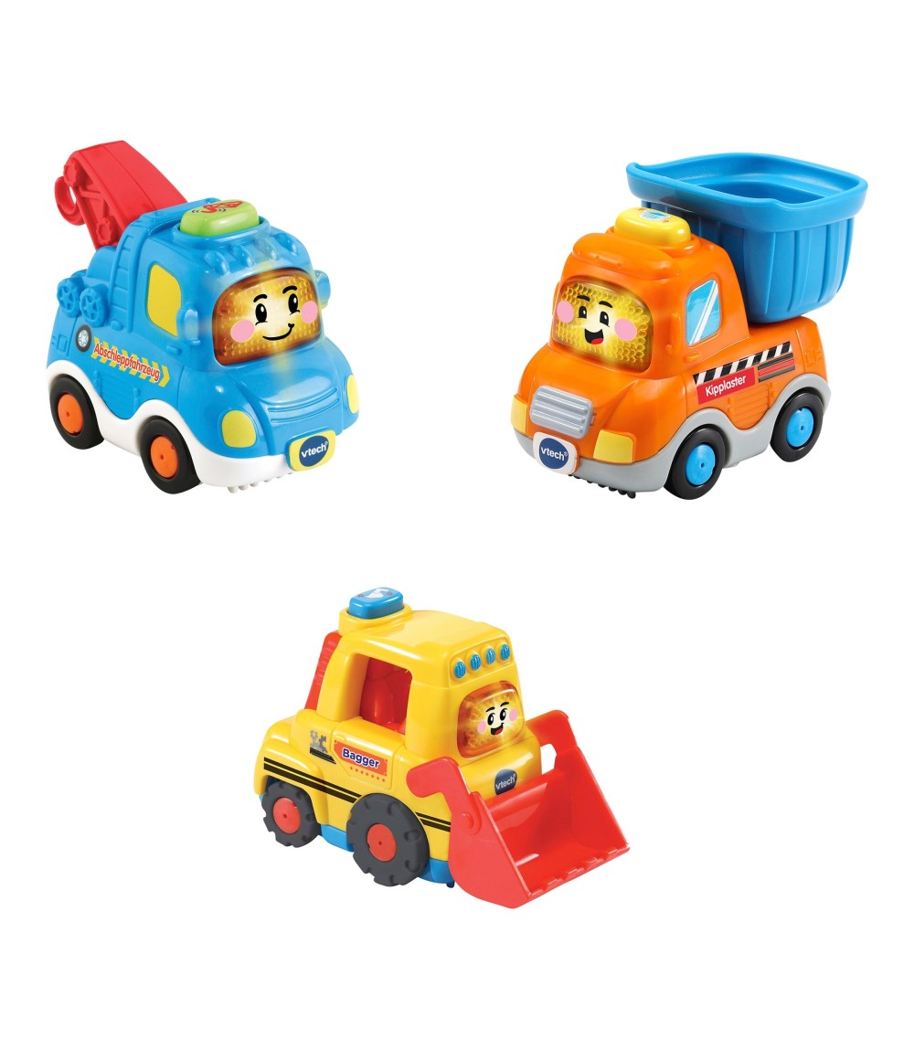 3er Set Baustellenfahrzeuge (Abschleppfahrzeug