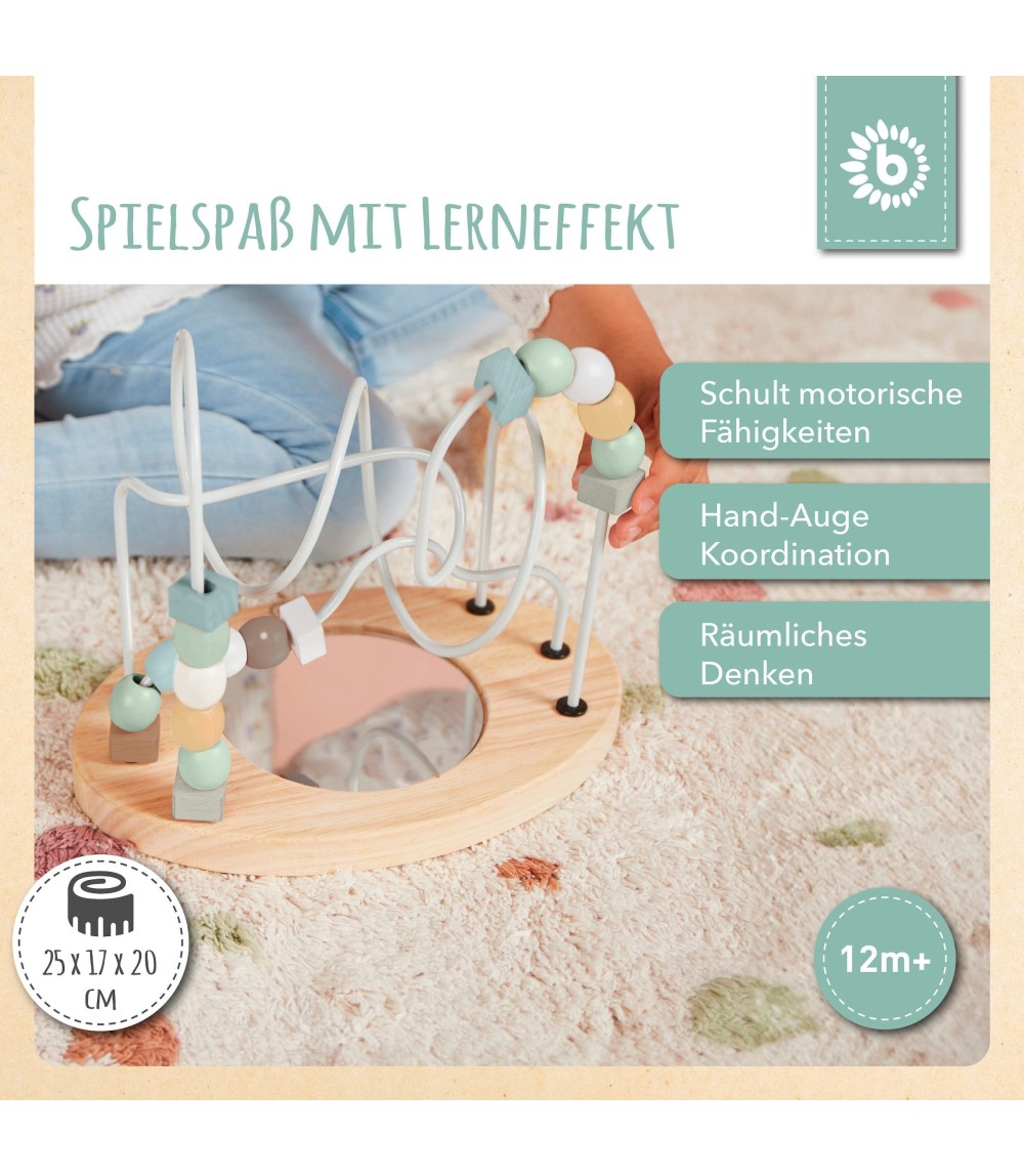 Motorikschleife mit Spiegel Mint - ab 12 Monate